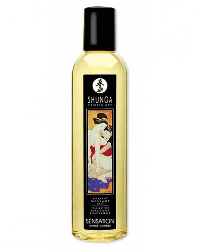 shunga-massage-oil-sensation-lavender-250-ml_01_c632fae4-7f94-44b0-a7c9-c30630a869d5 @ Happytoys Sexshop: online sex shop for Feeling Happy & Easy 😊 the erotic store owned by a woman