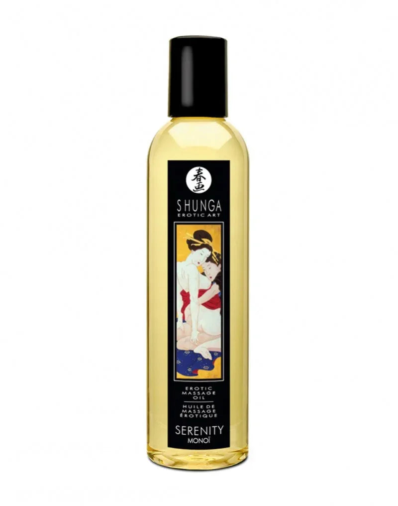 shunga-massage-oil-serenity-monoi-250-ml_01_14dcc6a0-f1d2-486f-8c27-2449b40b1c3a @ Happytoys Sexshop: online sex shop for Feeling Happy & Easy 😊 the erotic store owned by a woman